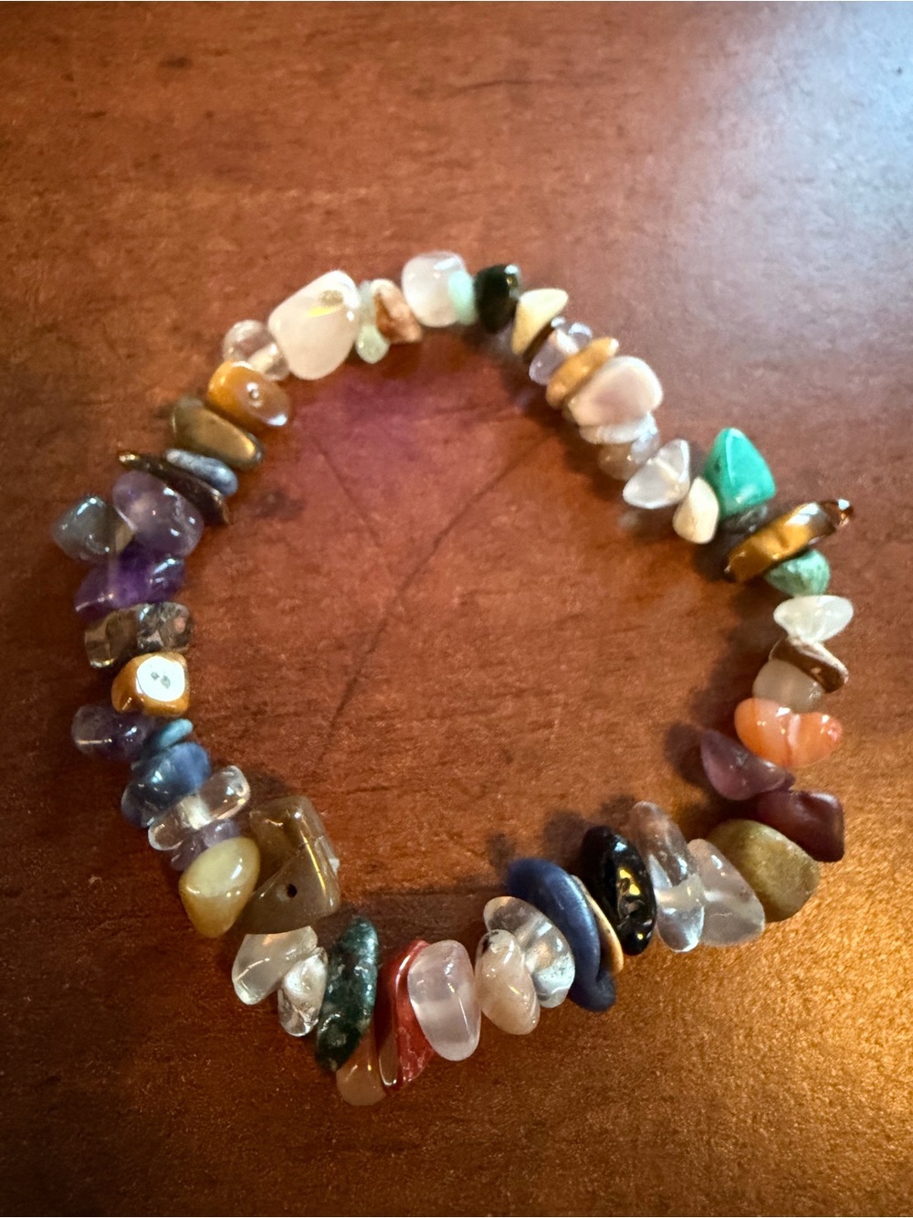 Multi-Gemstone Chip Stretch Bracelet - Multicolor